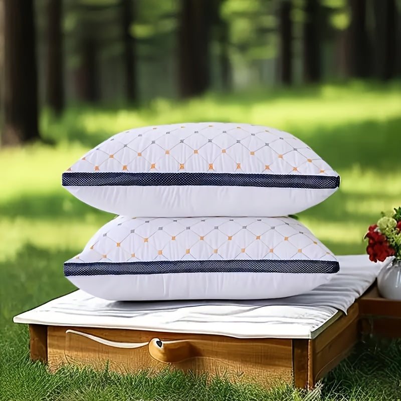 2pcs Luxury 3D Pillows, Thickened High-Rebound Soft Polyester Bedding, Breathable Neck Support for Relaxing Sleep, Ideal Gift for Family and Friends on Mother's Day, Father's Day, Halloween, Thanksgiving, Christmas, Valentine
