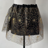 Artículos para disfraces de Halloween, falda de malla con tutú, falda corta con dibujos de telaraña, ideal para festivales, espectáculos de baile y otras ocasiones.