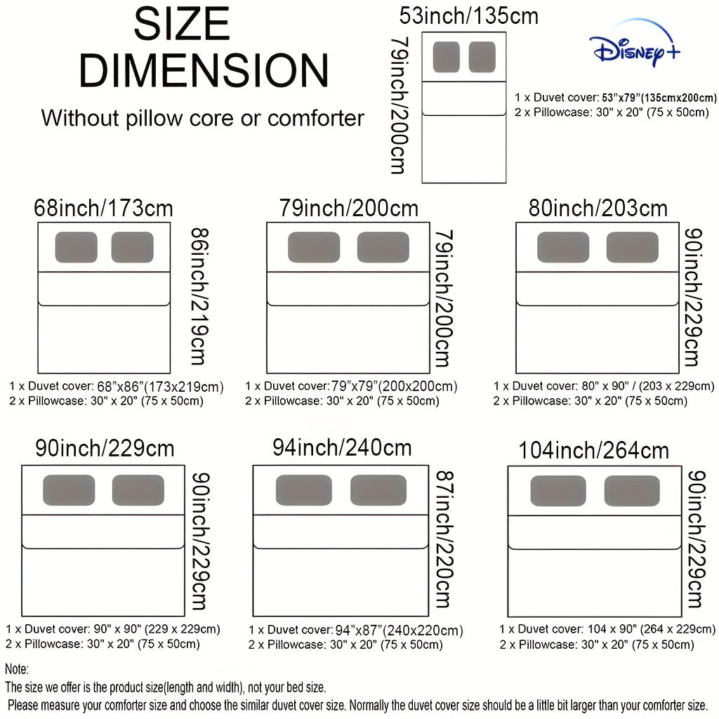 Valentine'S Day Disney 3pcs Bedding Set Featuring Stitch And Angel Cartoons, Which Includes 1 Duvet Cover And 2 Pillowcases. This Super Soft Bedding Is Perfect for Bedrooms And Guest Rooms, Making It an Ideal Gift for Family.