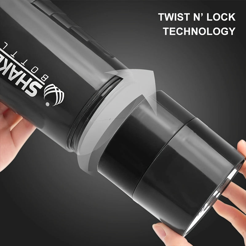 Vaso mezclador de proteínas portátil - Material PP duradero, ideal para gimnasios y actividades al aire libre. Vaso mezclador para batidos.