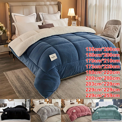 Reversible Plaid Comforter - Contemporary All-Season Quilted Duvet Insert with Box Stitch, Ultra Soft Milk Velvet Fabric, Medium Weight Polyester Fill, Machine Washable, Multipurpose - Available in 9 Sizes, Christmas Present