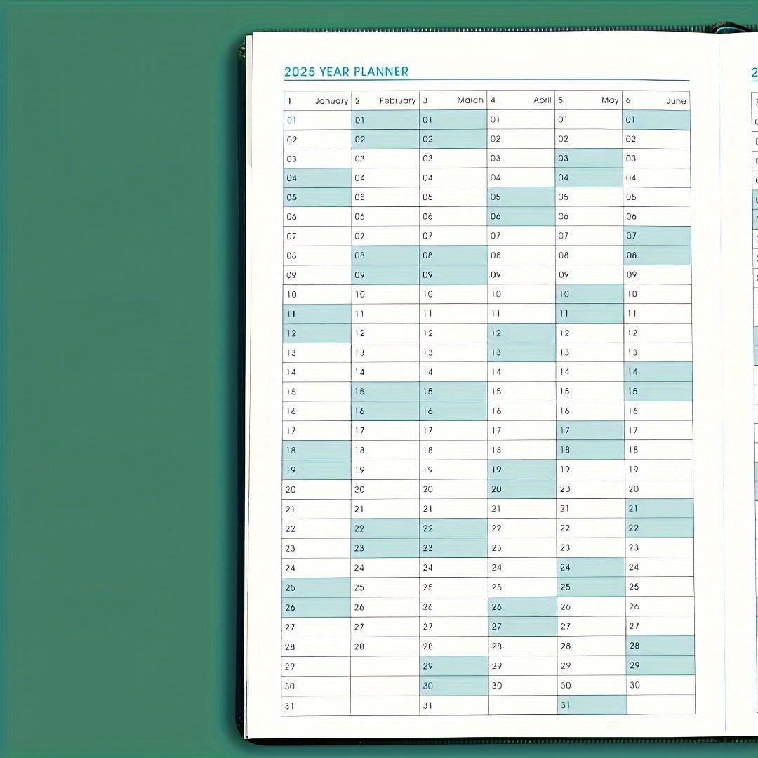 Cuaderno planificador diario QS 2025: organizador de gestión del tiempo de 365 días con resúmenes semanales y mensuales, y recordatorios de autodisciplina para una planificación de vida eficiente.