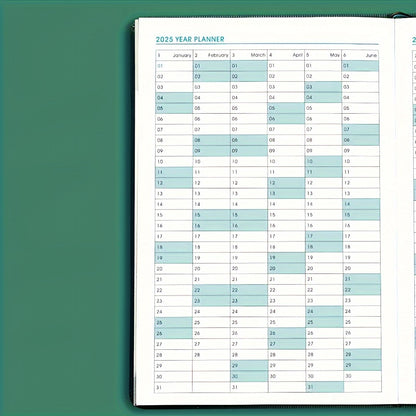 2025 QS Daily Planner Notebook - 365-Day Time Management Organizer with Weekly & Monthly Summaries, Self-Discipline Check-Ins for Efficient Life Planning