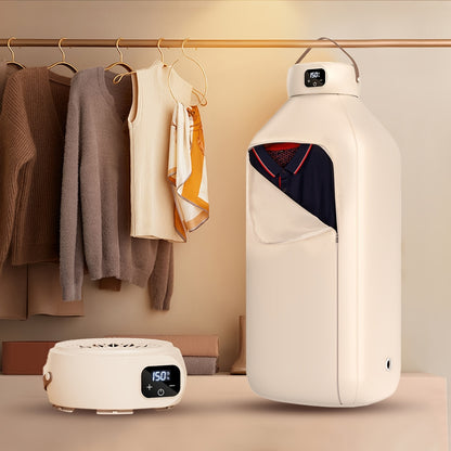 Compact Mini Clothes Dryer - Portable Dryers with Remote Control, 2-Speed Adjustment, 1-8 Hours Timing, Foldable Design for Travel, Apartment, RV, Dorm - Space-Saving, Energy-Efficient, and Quiet Operation