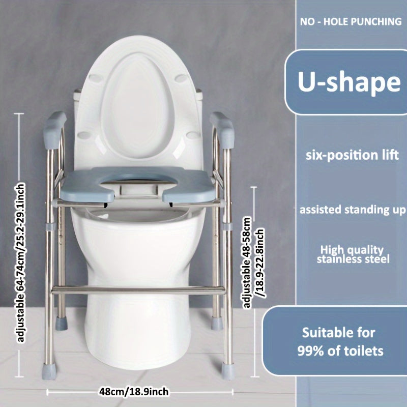 Elevated Toilet Seat with Handle - Adjustable Height, 181.89KG Capacity, Ideal for Seniors, Pregnant Women & Disabled - Perfect Bathroom Accessory & Gift for Christmas/New Year