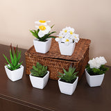 1SET-6pcs Simulation Plant Pot Set, Suitable for Home, Table Center Decoration, Office Desktop Decoration, Real Touch, Artificial Mini Succulent Pot