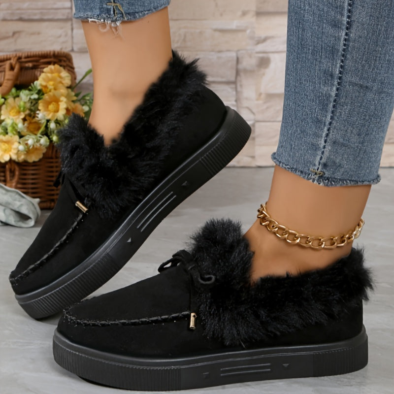 Women's Leopard Print Short Boots, Fashion Plush Lined Winter Shoes, Comfortable Ankle Boots
