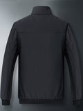 Chaqueta de color liso con cuello alto y forro polar para hombre, abrigo cálido de manga larga con cremallera, cárdigan cómodo y moderno a prueba de frío para otoño e invierno, ideal como regalo.
