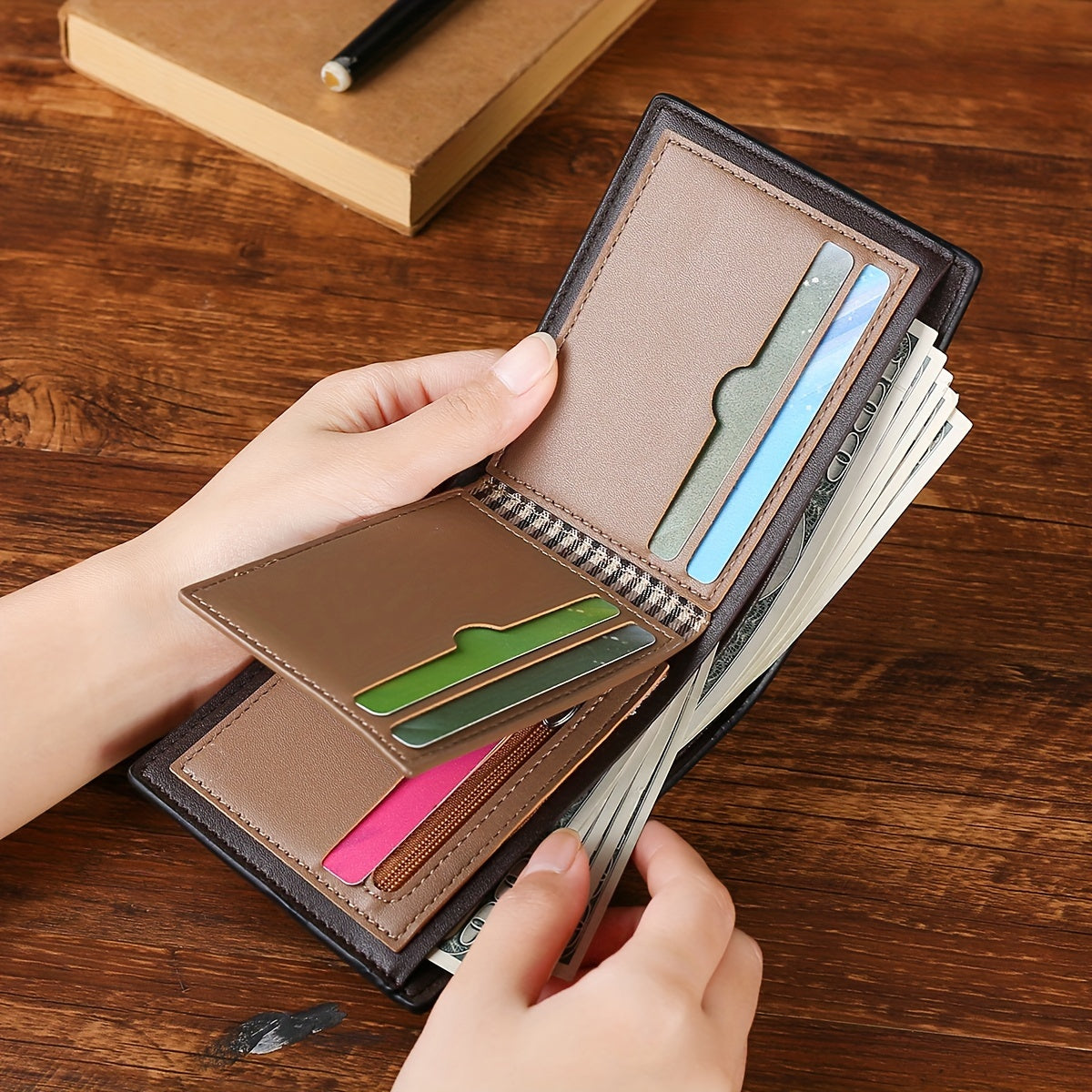 1pc Men's Vintage Short Wallet, Multi Card Slots Wallet, Ideal Gift For Men