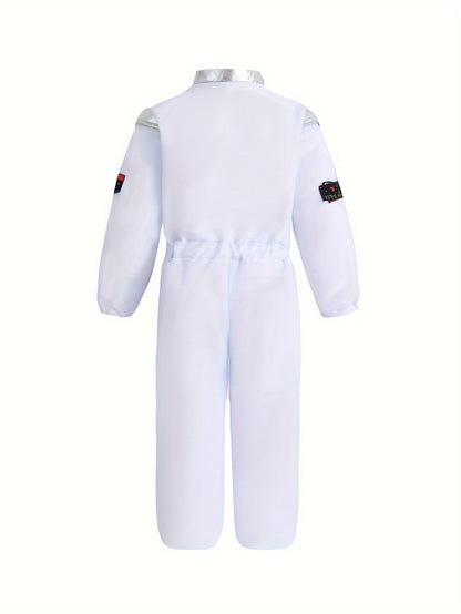 Ropa de astronauta para niño, mono y casco blancos, ropa de fiesta para niño y niña, divertido traje espacial para fiesta de Halloween.