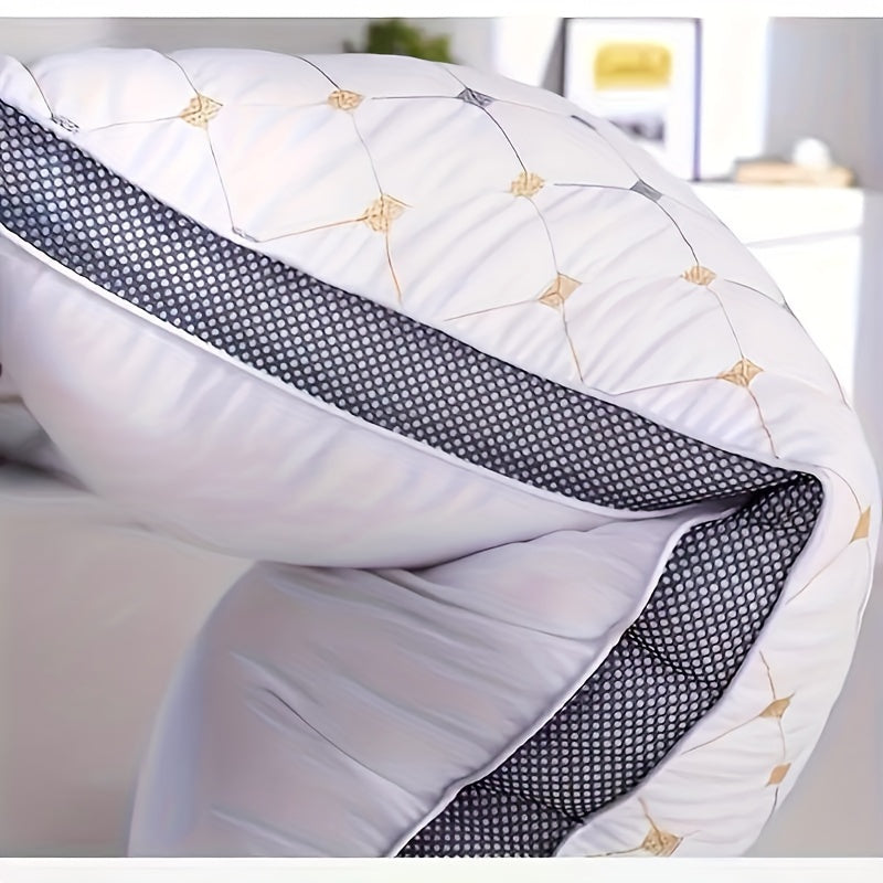 2pcs Luxury 3D Pillows, Thickened High-Rebound Soft Polyester Bedding, Breathable Neck Support for Relaxing Sleep, Ideal Gift for Family and Friends on Mother's Day, Father's Day, Halloween, Thanksgiving, Christmas, Valentine