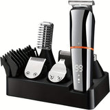Recortador de barba para hombre, inalámbrico, para bigote, nariz, orejas, rostro, kit de aseo todo en uno, recargable por USB y con pantalla LED (1 juego)