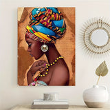 1pc African Art Woman Painting Prints On Canvas, Beauty Girl, Scandinavian Posters, Wall Art Picture, For Living Room/Bedroom Decor