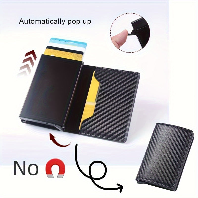 1pc Men's Minimalist Multi-Functional Anti-RFID Blocking Card Holder With 6 Card Slots, Protects ID &amp; Credit Cards, Ideal Gift For Men