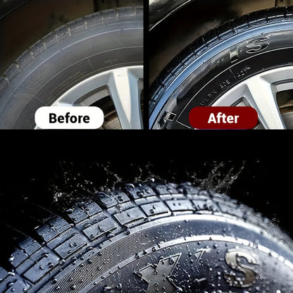 Black Shine Tire Wax - Durable, Long-Lasting Protection & Restoration for Car, Bike, and Motorcycle Tires - Prevents Cracking & Whitening, Covers Scratches