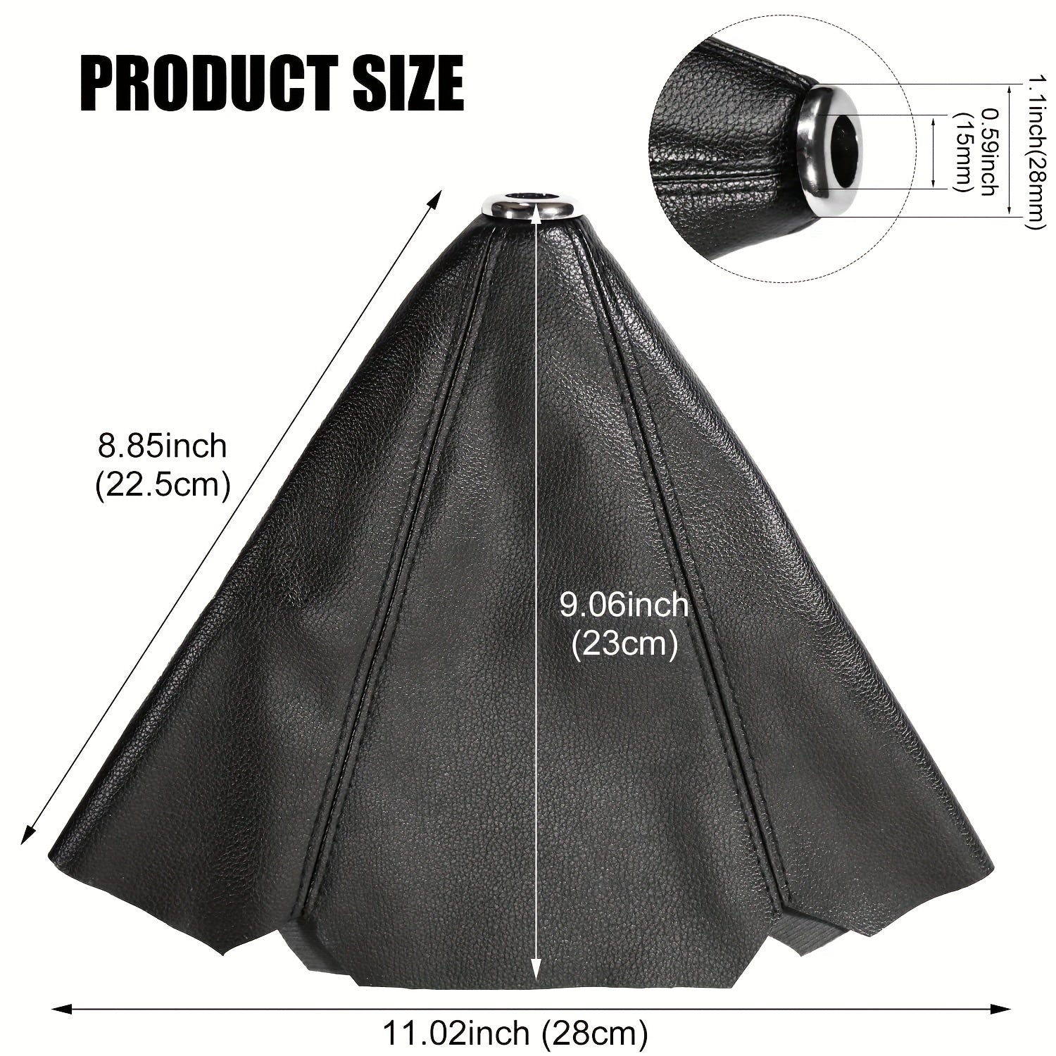 Universal Car Shift Knob Dust Cover Black PU Leather Manual/Auto Shifter Shift Boots Cover