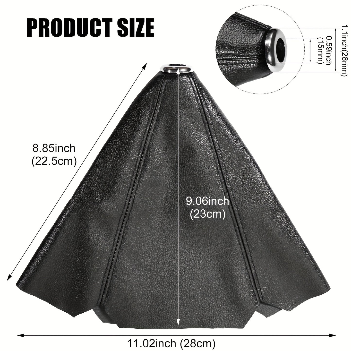 Funda universal para palanca de cambios de coche, de cuero sintético negro, para cambio manual o automático.