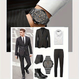 REWARD Black Quartz Watches For Men, Sport Chronograph Luminous Waterproof Wrist Watches