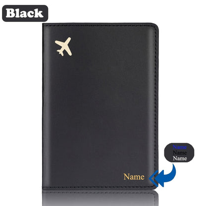Minimalist Faux Leather Passport Cover with Custom Name - RFID Blocking, Water-Resistant Travel Wallet Card Holder for Men and Women, Lightweight Unlined Passport Pouch for Vacation