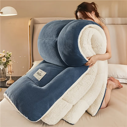 Reversible Plaid Comforter - Contemporary All-Season Quilted Duvet Insert with Box Stitch, Ultra Soft Milk Velvet Fabric, Medium Weight Polyester Fill, Machine Washable, Multipurpose - Available in 9 Sizes, Christmas Present