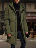 Men's Solid Color Jacket, Comfy Warm Trendy Winter Cold-Proof Outerwear As Gift