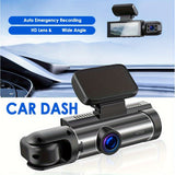 Ouyaaqii HD Dash Cam with 64GB High-Speed Memory Card, Fast Car Charger Bundle, 1080P Night Vision, Alloy Sun-Proof Case, Front & Interior Dual Lens - Upgraded Security Camera