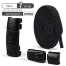 1 Pair Free-Tie Shoelaces Set, 2pcs Elastic Shoelaces & 2pcs Shoelaces Buckles For Sneakers Canvas Shoes