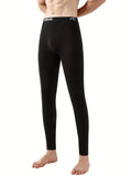 Men's Winter Fleece-Lined Thermal Pants - Slim Fit, Stretchy &amp; Warm Base Layer for Autumn/Winter