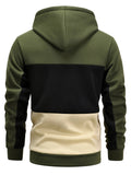 Color Block Hoodie, Cool Hoodies for Men, Men's Casual Graphic Design Pullover Hooded Sweatshirt with Kangaroo Pocket, Streetwear for Winter and Fall, As Gifts