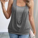 Sequin Decor Ruched Tank Top, Casual Summer Sleeveless Top, Women's Clothing