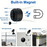 Minicámara de vigilancia inalámbrica con tapa trasera magnética, captura de video de 480p, batería recargable de polímero de litio, alimentación por USB/batería, Wi-Fi para monitoreo en casa, oficina y auto (blanco y negro)