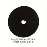 300cm Black Nylon Cable Organizer Roll - Versatile Cord Management for Travel, Outdoor & Home Use with Hook and Loop Fastening Straps