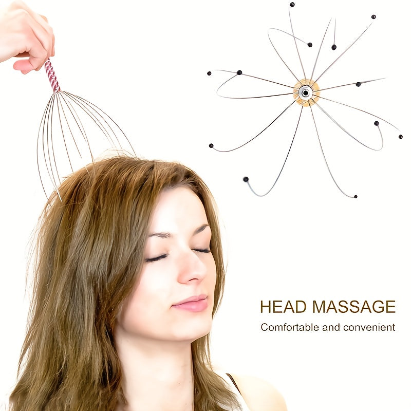 [1pc Scalp Massager with Stainless Steel Bristles] Scalp Massager with 304 Stainless Steel Bristles, Ergonomic Handheld Massager for Hair Care, Relaxation, and Wellness, with Plastic Handle, for Ideal Mother'S Day Gift