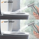 3-Piece Stainless Steel High-Pressure Shower Head Set with Handheld Bidet Sprayer & Tub Attachment - Contemporary Style, Diverter Control, Other Shape, Single-Hole Deck Mount - Enhanced Bathroom Cleaning Comfort