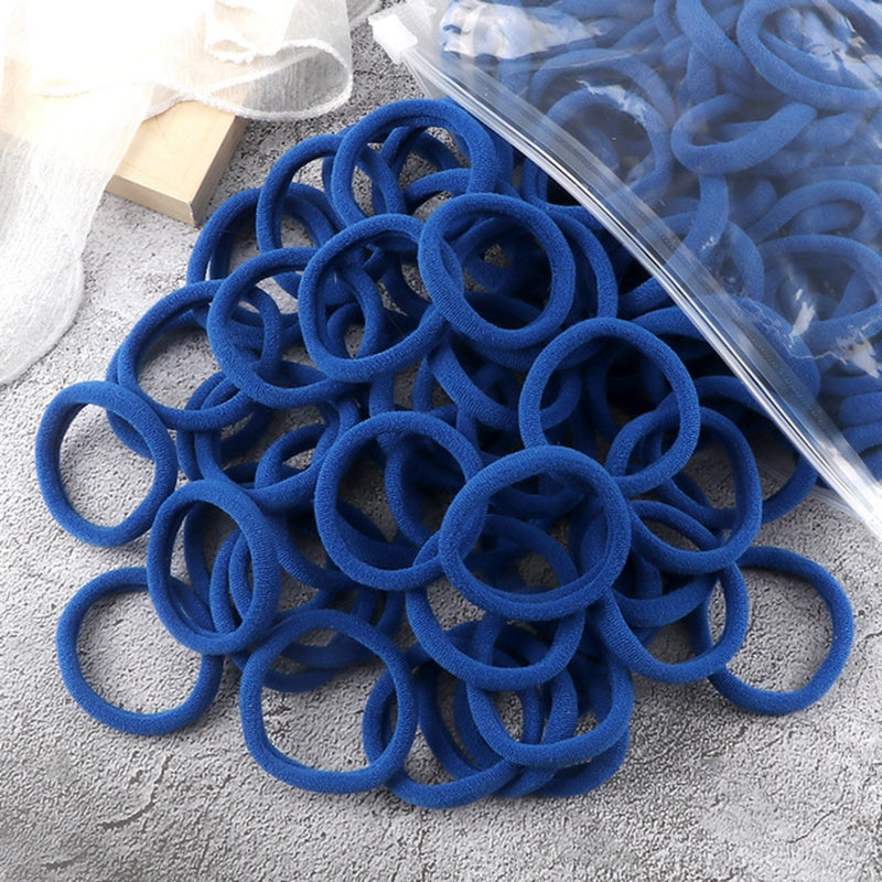 Juego de 50 bandas elásticas para el pelo para mujer, de 4 cm, de colores lisos y sencillos, accesorios para el cabello, coleteros.