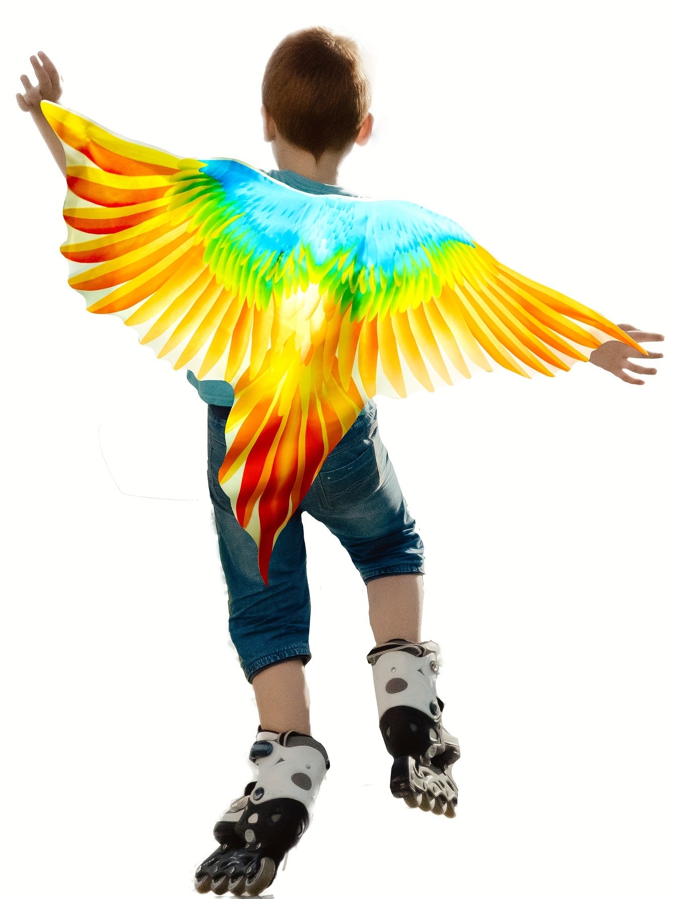 2pcs Boy's Bird Wings Cape Imitation Parrot-Wings Clothes + Mask Suit, Perfect For Birthday, Halloween And Carnival Party Playing & Performance