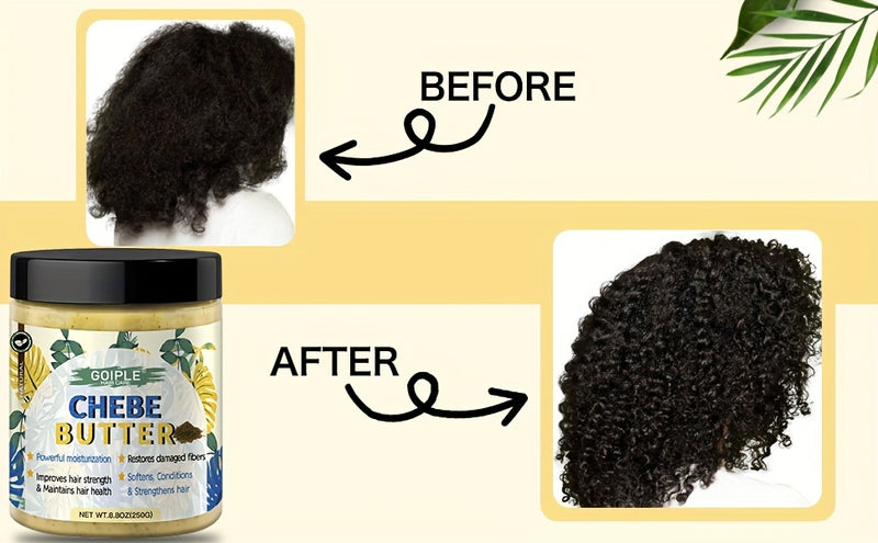 [Opción popular] Manteca capilar de chebe africano Goiple - 250 g | Hidratación y suavidad duraderas, extracto natural de chebe en polvo para una textura mejorada y un cuero cabelludo saludable, Goiple