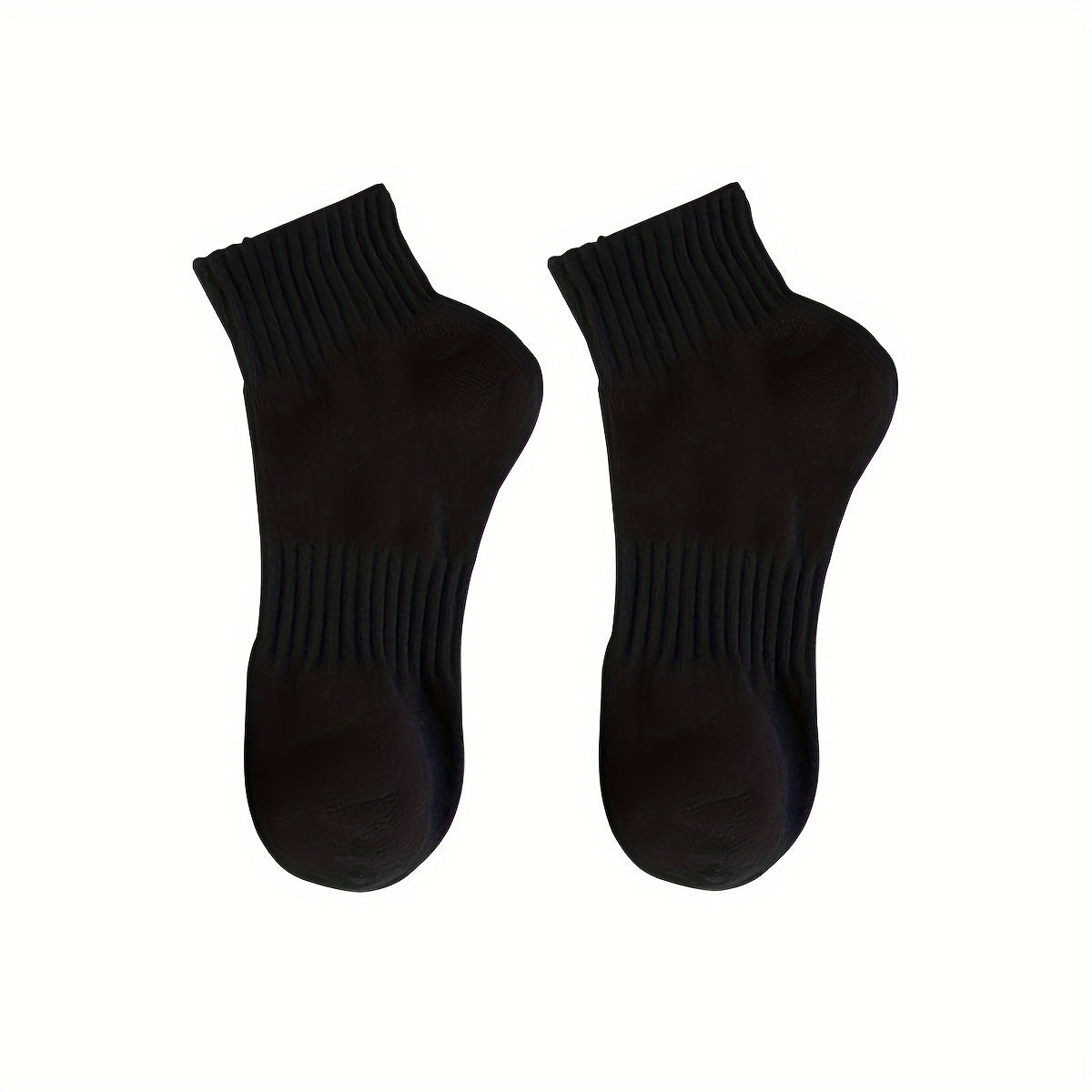 6 Pairs CozyFit Women's Winter Short Tube Socks - Soft Polyester Knit Sports Ankle Socks with Spandex, Solid Color, Comfortable Casual Daily Wear