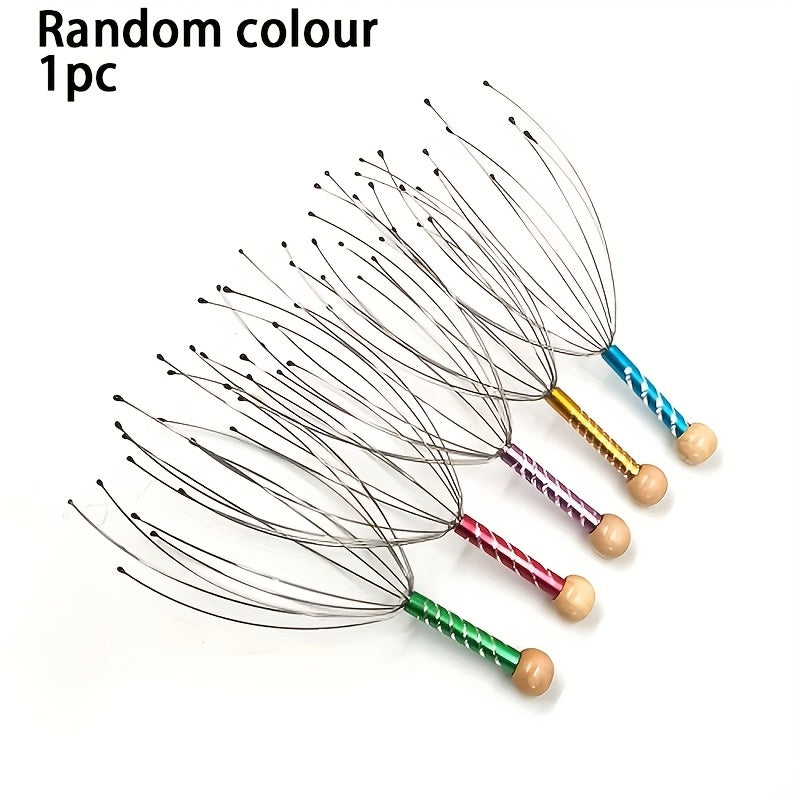 [1pc Scalp Massager with Stainless Steel Bristles] Scalp Massager with 304 Stainless Steel Bristles, Ergonomic Handheld Massager for Hair Care, Relaxation, and Wellness, with Plastic Handle, for Ideal Mother'S Day Gift