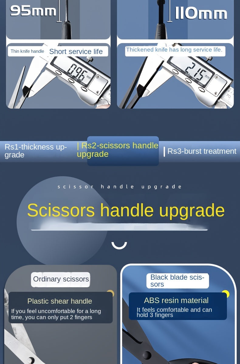 Stainless Steel Precision Scissors - Non-Stick, Sharp Edge for Office, Crafts & Paper Cutting