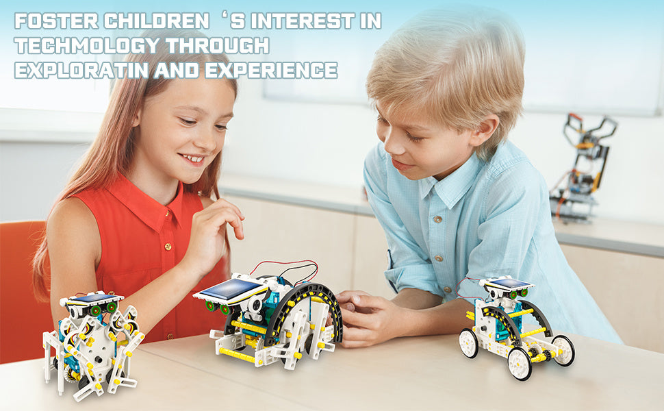 STEM 13-in-1 Solar Power Robots Creation Toy, Educational Experiment DIY Robotics Kit, Science Toy Solar + Battery Powered 2 Modes Building Robotic Set Kids To Build, Halloween, Christmas Gift