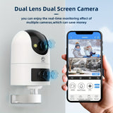 JOOAN 4K Outdoor Dual Lens PTZ WiFi Camera, 5G Compatible, Wall Hanging, 1296p Video, Two-Way Audio, HD Resolution, Application Control, Audio & Motion Alerts, Color Display, USB Power, without Battery, for Security Monitorin