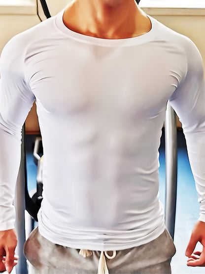 3pcs Men's Athletic Compression Long Sleeve Tops - Quick Dry, Moisture-Wicking & Breathable, High Stretch for Running, Yoga & Outdoor Activities, Casual, Sweat-wicking, Movement Style, Going Out Occasion, Leisure Outing Occas