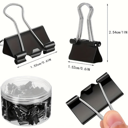 [Top-Rated] 60pcs Medium Binder Clips 5/8 Inch - Durable Metal Paper Clamps for Teachers, Students, Classroom & Office Supplies