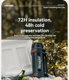 NRMEI Large Stainless Steel Insulated Water Bottle - 1L/2L/3L Capacity, Portable & Durable for Outdoor Activities, Travel, and Construction Sites