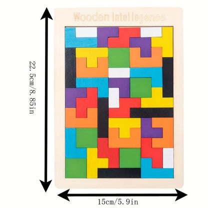 Building Blocks Puzzles Educational Toys Tangram Puzzles Smart Color 3D Colorful Building Blocks Games Educational Gifts For Kids Halloween Christmas Gift