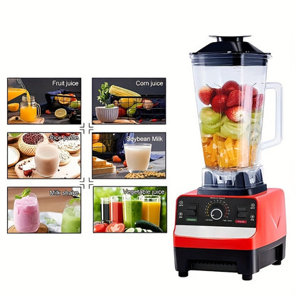 High-Power 2000W Blender for Smoothies and Ice Cream - Durable, BPA-Free Plastic Mixer with Anti-Slip Base, Suitable for Juicers and Kitchen Use, 110V-240V