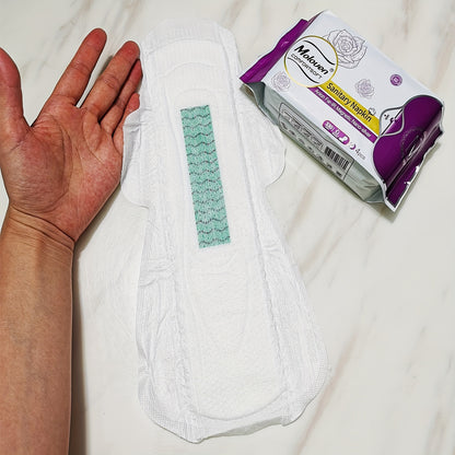 6-Pack Moloven Women'S Sanitary Napkins, 60/56pcs, Ultra-Thin Wings, Soft Comfort, Overnight Absorbent Menstrual Protection, Fragrance-Free, Disposable, Travel Size, Woven Fabric, Non-Woven Material, Pad Format