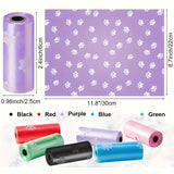 150/300/600pcs Colorful Cartoon Paw Print Dog Poop Bags, Leak-proof Pet Waste Bags Mixed Color Pack