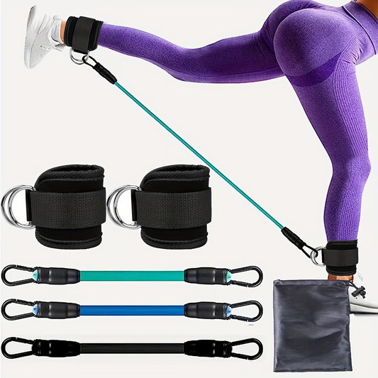 Adjustable Ankle Resistance Bands Set With Ankle Strap, Home Gym Booty And Leg Strength Training Equipment, Glute Kickback Straps